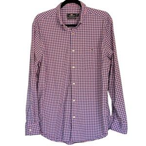Vineyard Vines Fishlock Gingham Performance Classic Tucker Mens Shirt Size Large